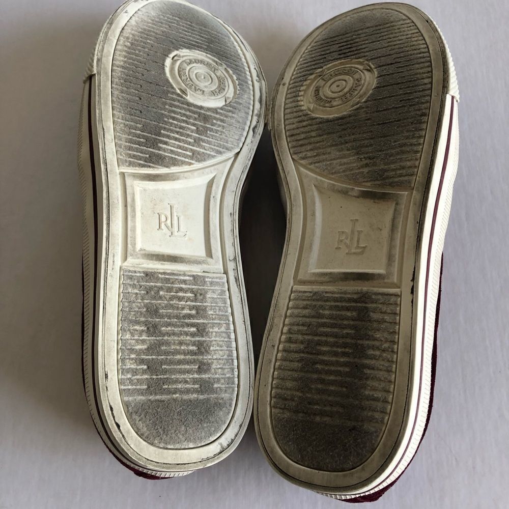 LAUREN by Ralph Lauren Jinny Maroon Sneakers 7.5 - Picture 6 of 7